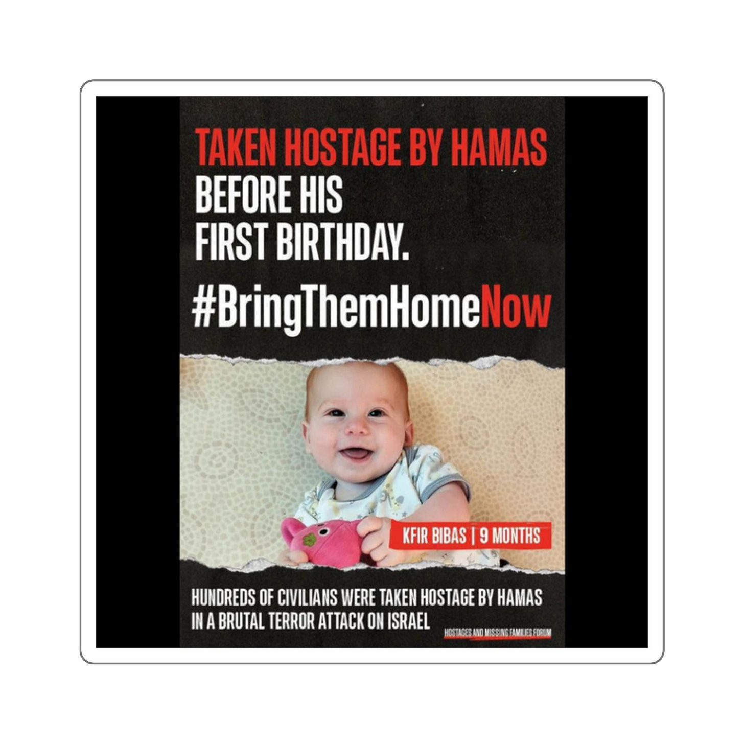 Free Kfir Bibas - Bring Them Home Israeli Hostages Stickers (2"x2", 3"x3",  4"x4", 6"x6") - Etsy