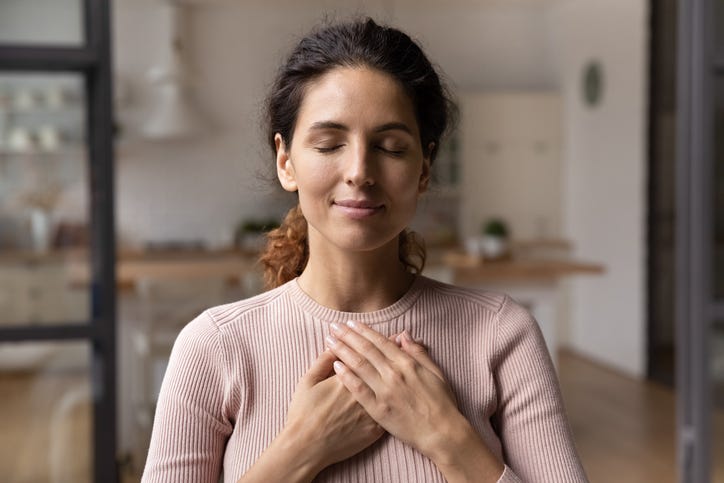 Woman trusting herself