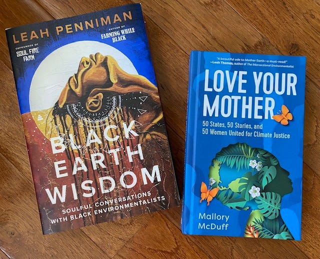 Image shows the books Black Earth Wisdom and Love Your Mother