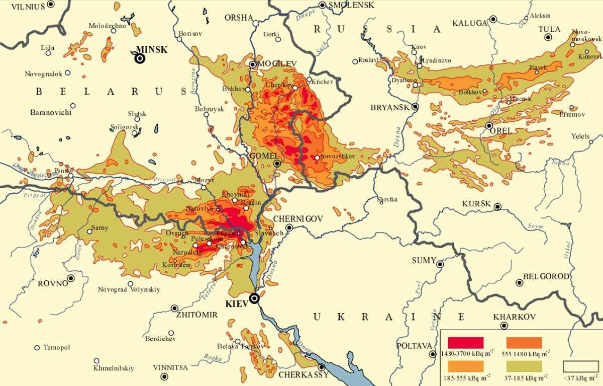 caesium radionuclide deposition map chernobyl disaster