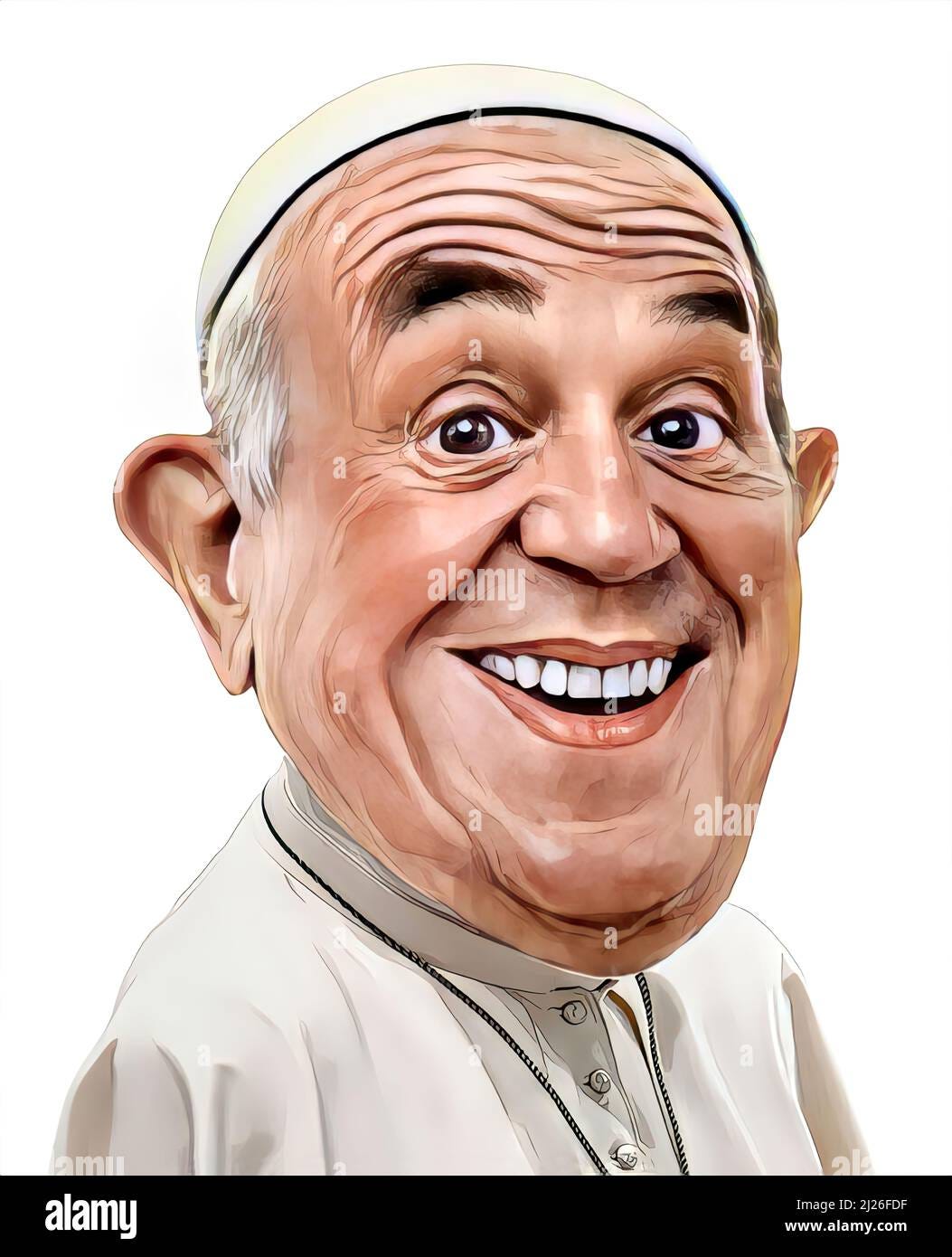 Pope Francis, Jorge Mario Bergoglio, caricature face, comic, cartoon,  smiling Stock Photo - Alamy