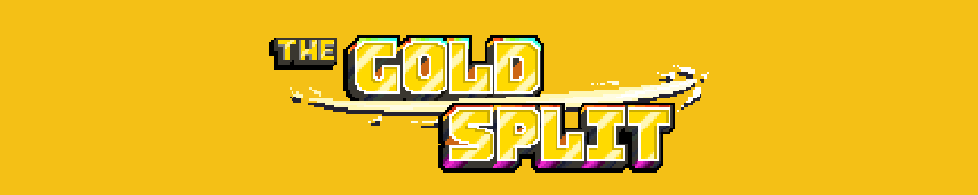 The "The Gold Split" banner, golden metallic text on a golden background