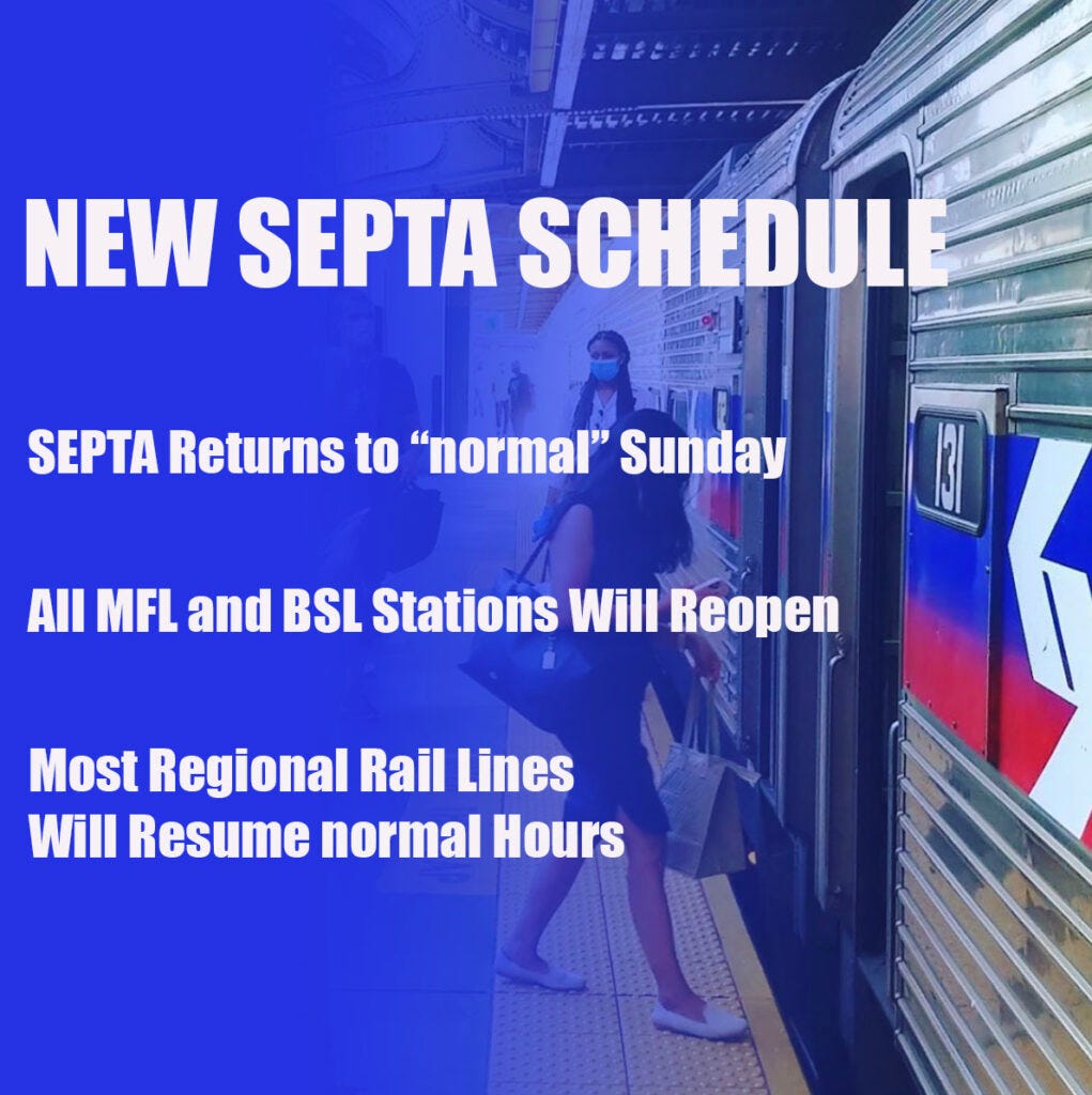 SEPTA's New Schedules Go Into Effect Sunday - Wooder Ice