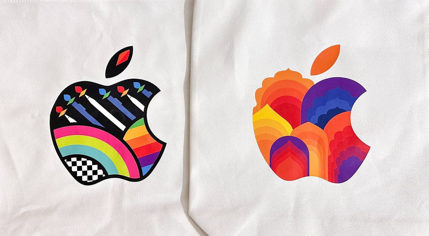 Tote bags for Apple BKC and Apple Saket.