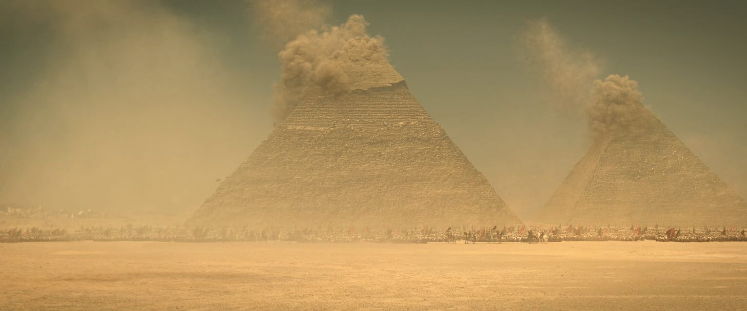 Bombing pyramids in The Battle of the Pyramids: 1798