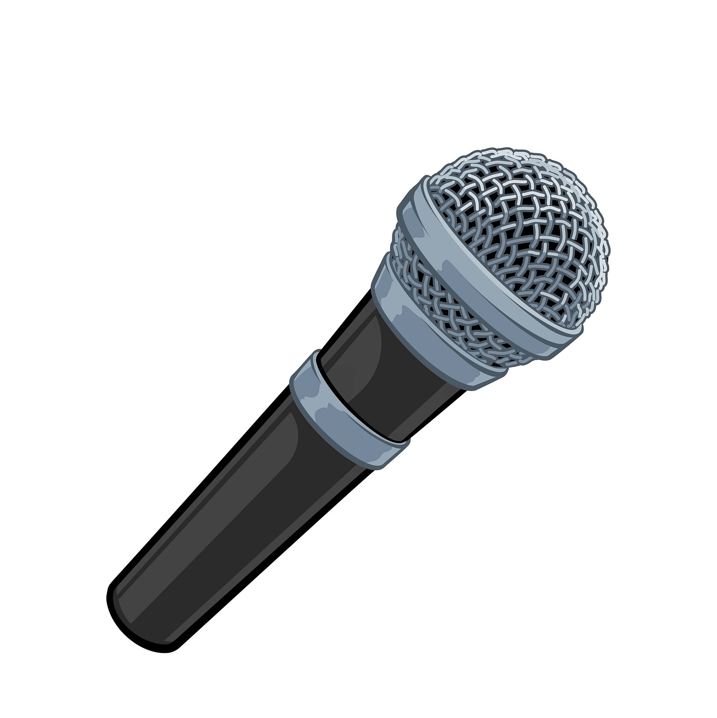 Illustration of microphone in cartoon style