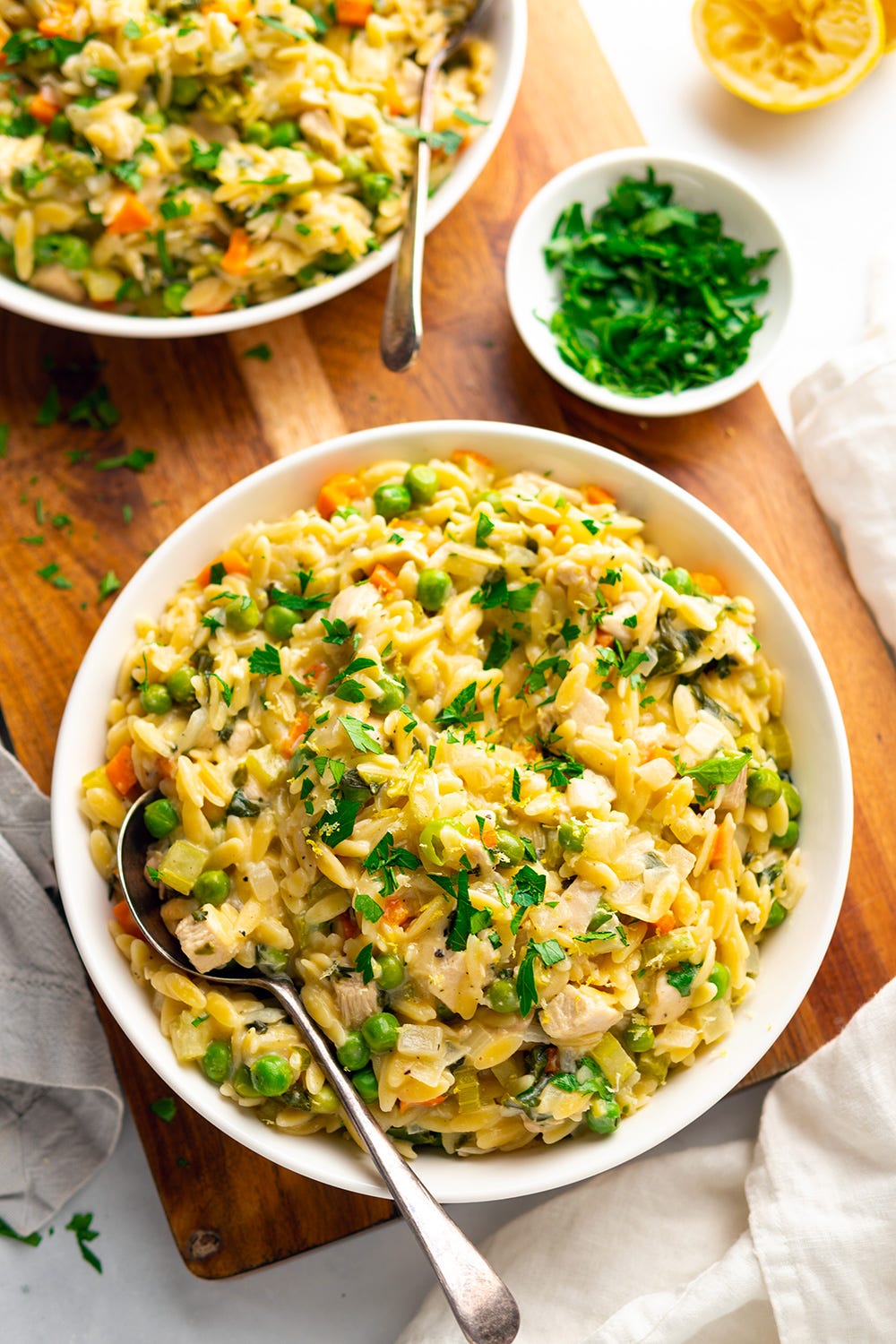 creamy orzo with chicken