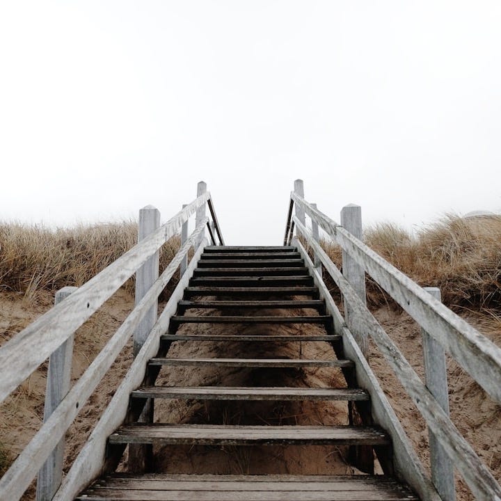 gray wooden staircase outdoor