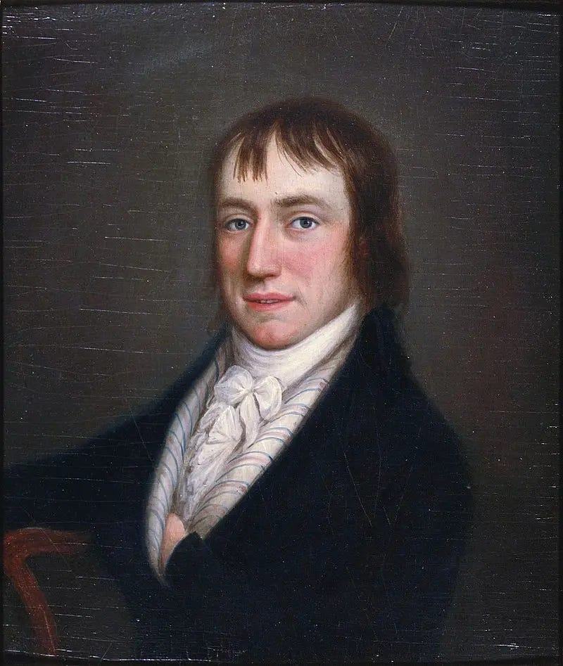 Portrait of William Wordsworth, 1798, by William Shuter. (Public Domain)