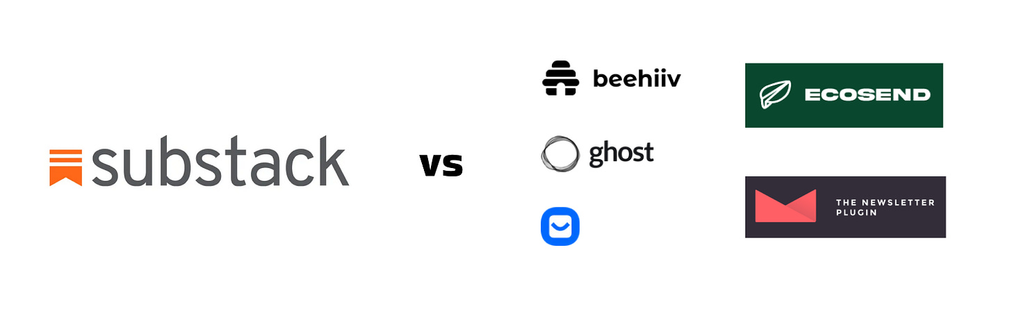 substack vs beehive, ecosend, wordpress, ghost, buttondown