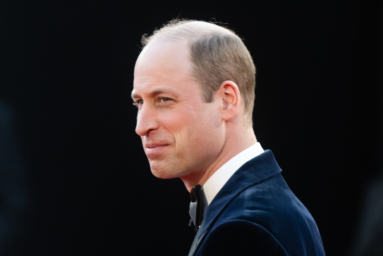 Smiling Prince William in tuxedo