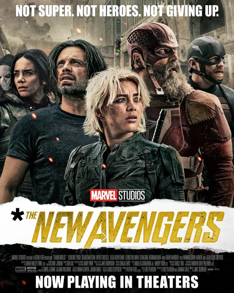 The Thunderbolts* poster with the amended title of The New Avengers from https://coomic.pages.dev/posts/the-new-avengers-assemble-on-rebranded-thunderbolts-posters/