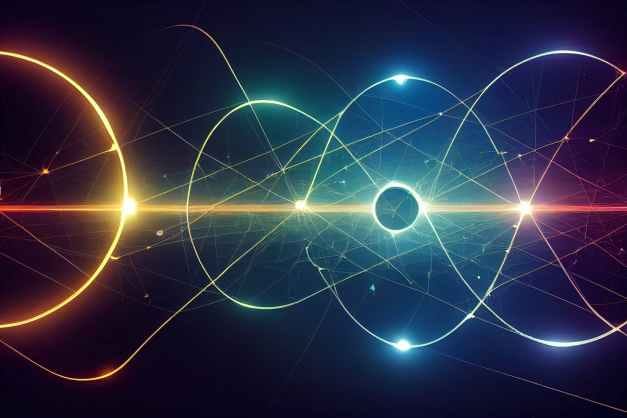blue and yellow light illustration