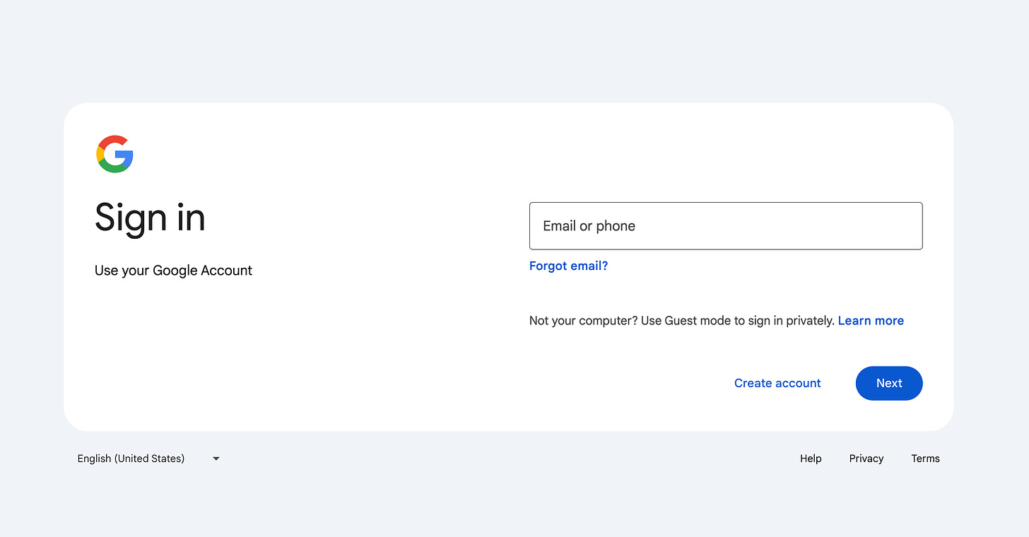 Google Workspace Updates: Updated user interface for signing in to or signing  up for your Google Account