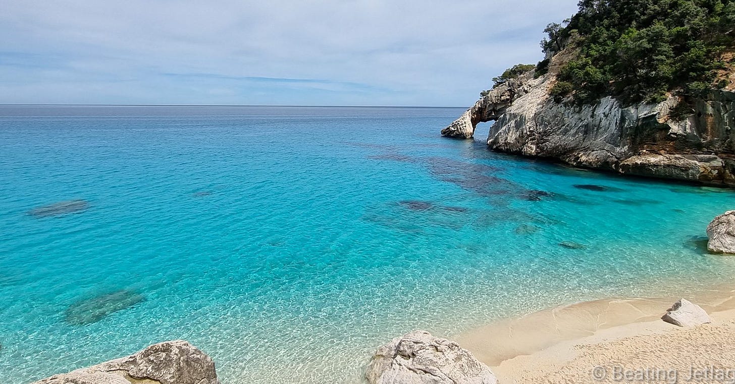 The turquoise waters at beach Cala Goloritzé, Sardinia, Italy