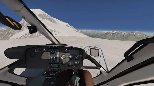 Vr view from inside the cockpit of Airbus SE's H125