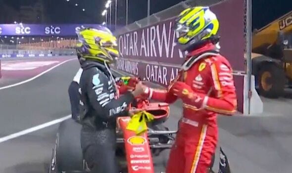 Lewis Hamilton shows class with Oliver Bearman gesture in Saudi Arabia | F1  | Sport | Express.co.uk