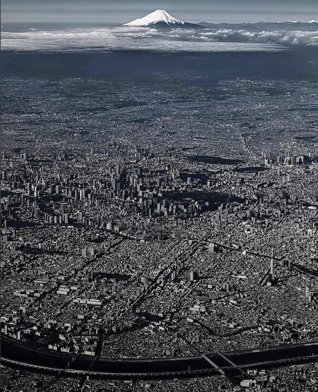 An aerial photo of Tokyo, the most populous city on Earth : r/pics