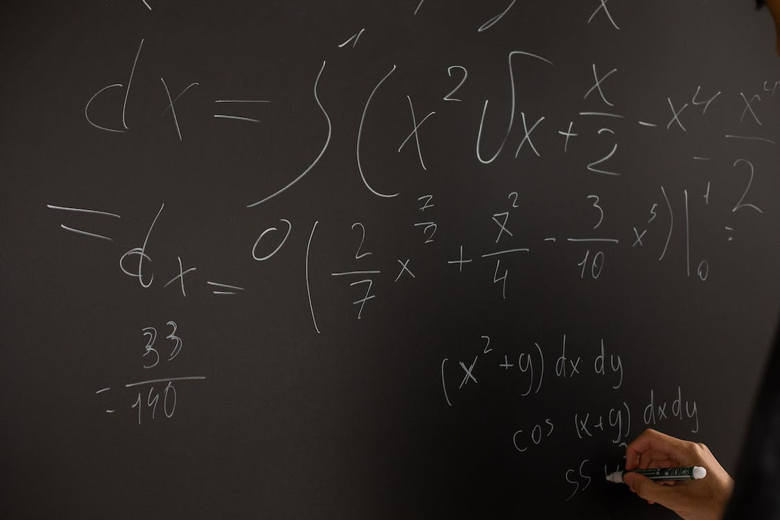 Free Equations Written On Blackboard Stock Photo