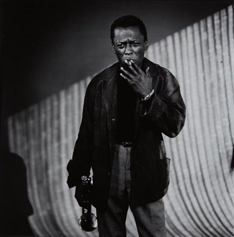 Miles Davis with Cigarette, Los Angeles by William Claxton on artnet