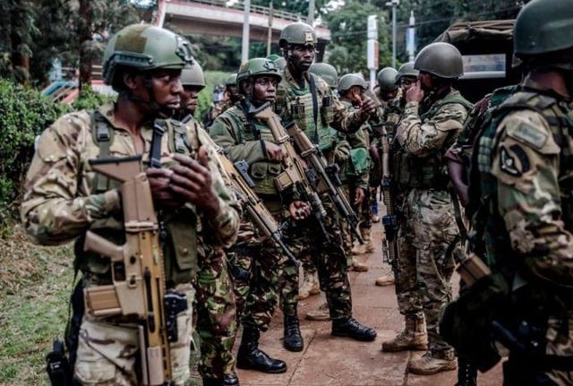 r/MilitaryPorn - Members of Kenya's elite GSU squad, the recce squad ,they will also form part of the 1000 strong police force that Kenya is set to deploy to Haiti to quell gang violence [700 × 472]