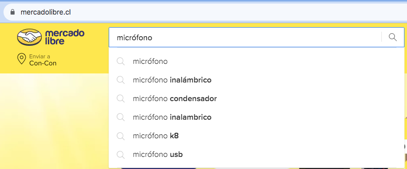 Buscador interno de MercadoLibre