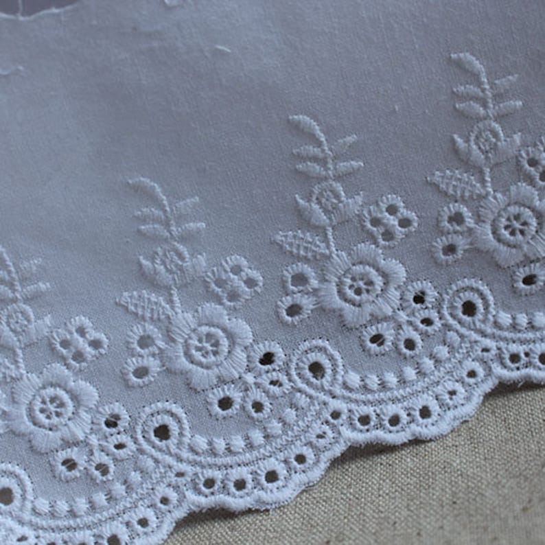 14yds Broderie Anglaise Cotton Lace Trim White | Etsy