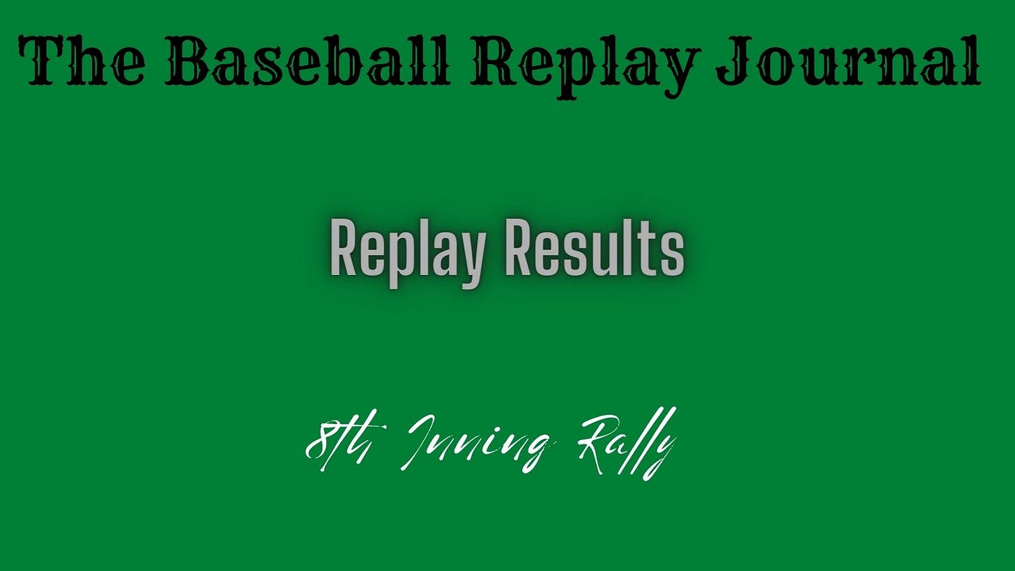 Baseball Replay Journal Results