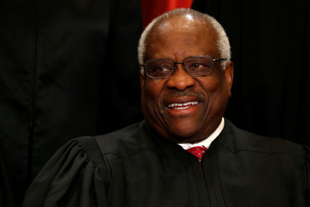 Justice Thomas joins Supreme Court arguments remotely after hospital stay |  PBS NewsHour