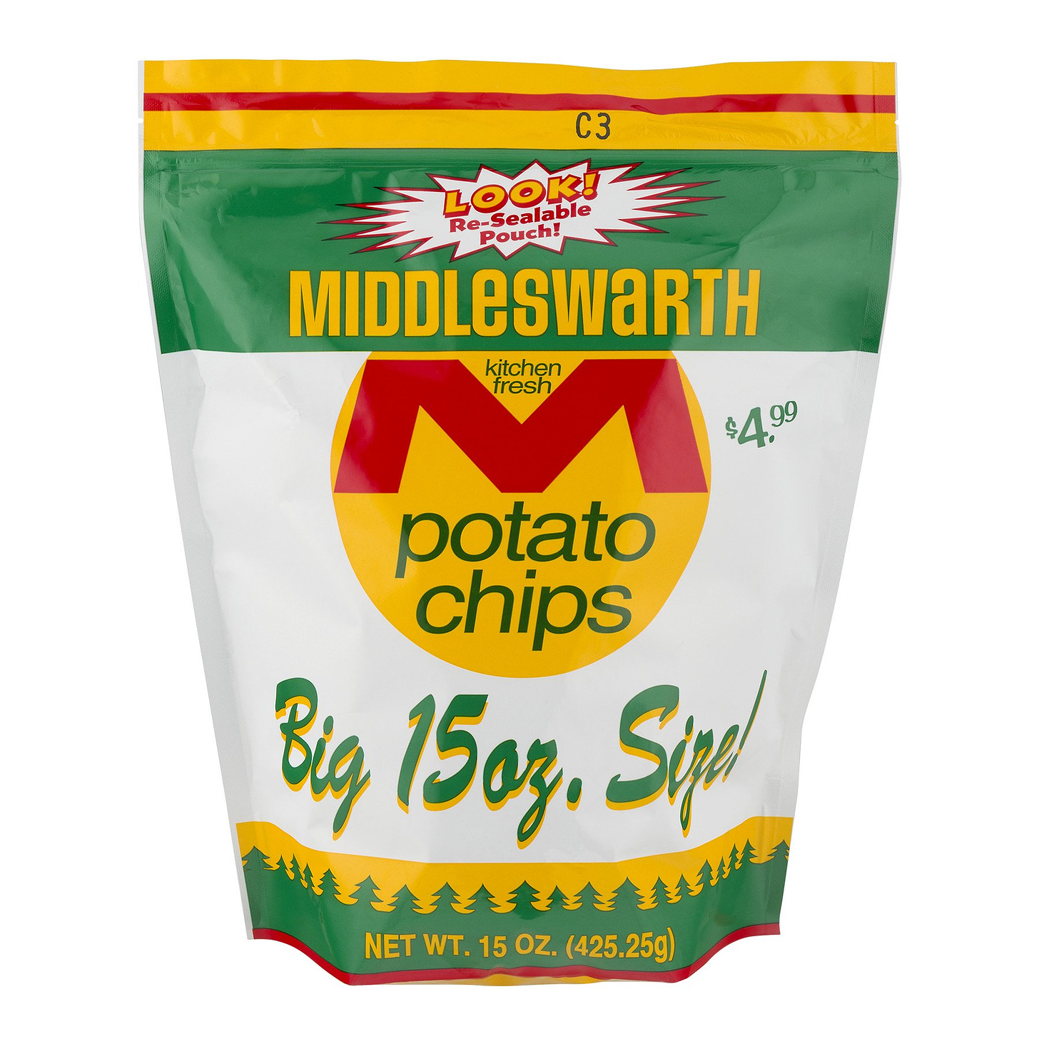 Middleswarth Potato Chips Big Size, 15 Oz.