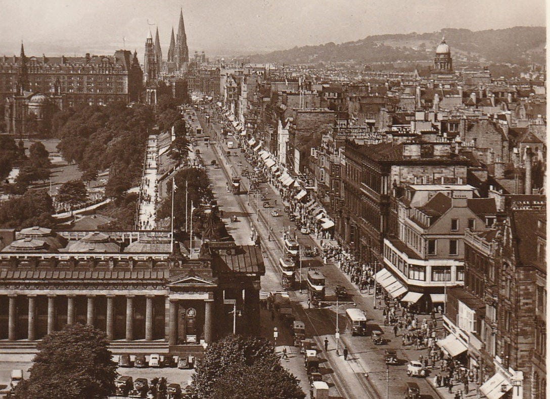 Princes Street Edinburgh, Scotland RPPC, 1940s, 58% OFF