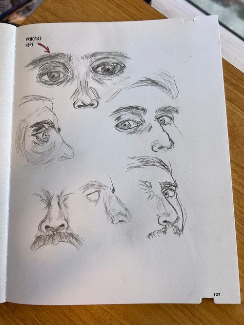 Trying faces.