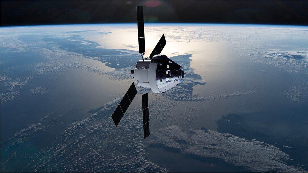 Artists Rendering of Orion Spacecraft in Earth Orbit
