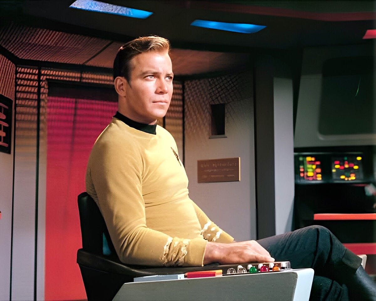 1966's STAR TREK Captain Kirk Enterprise captain's chair color 8x10  portrait | eBay