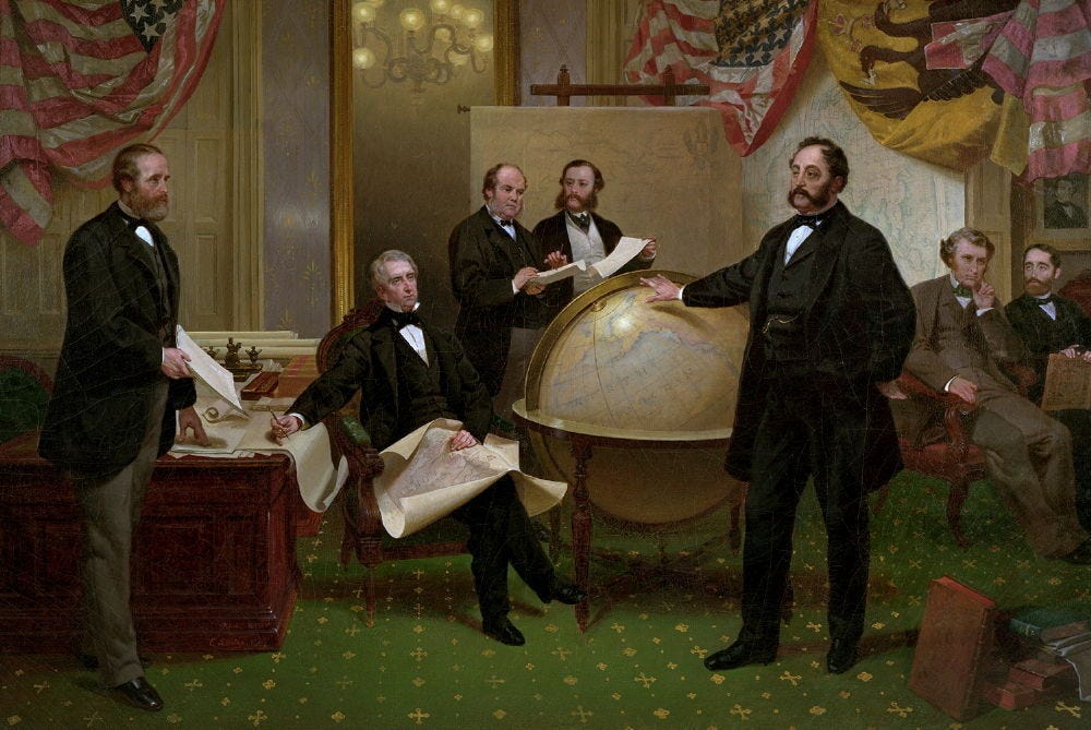 Signing the Alaska Treaty of Cessation, by Emanuel Leutze