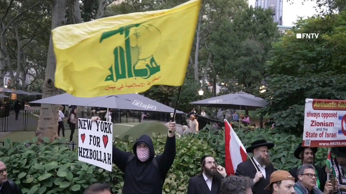 New York City anti-Israel rally features sign supporting Hezbollah terror  group | Fox News