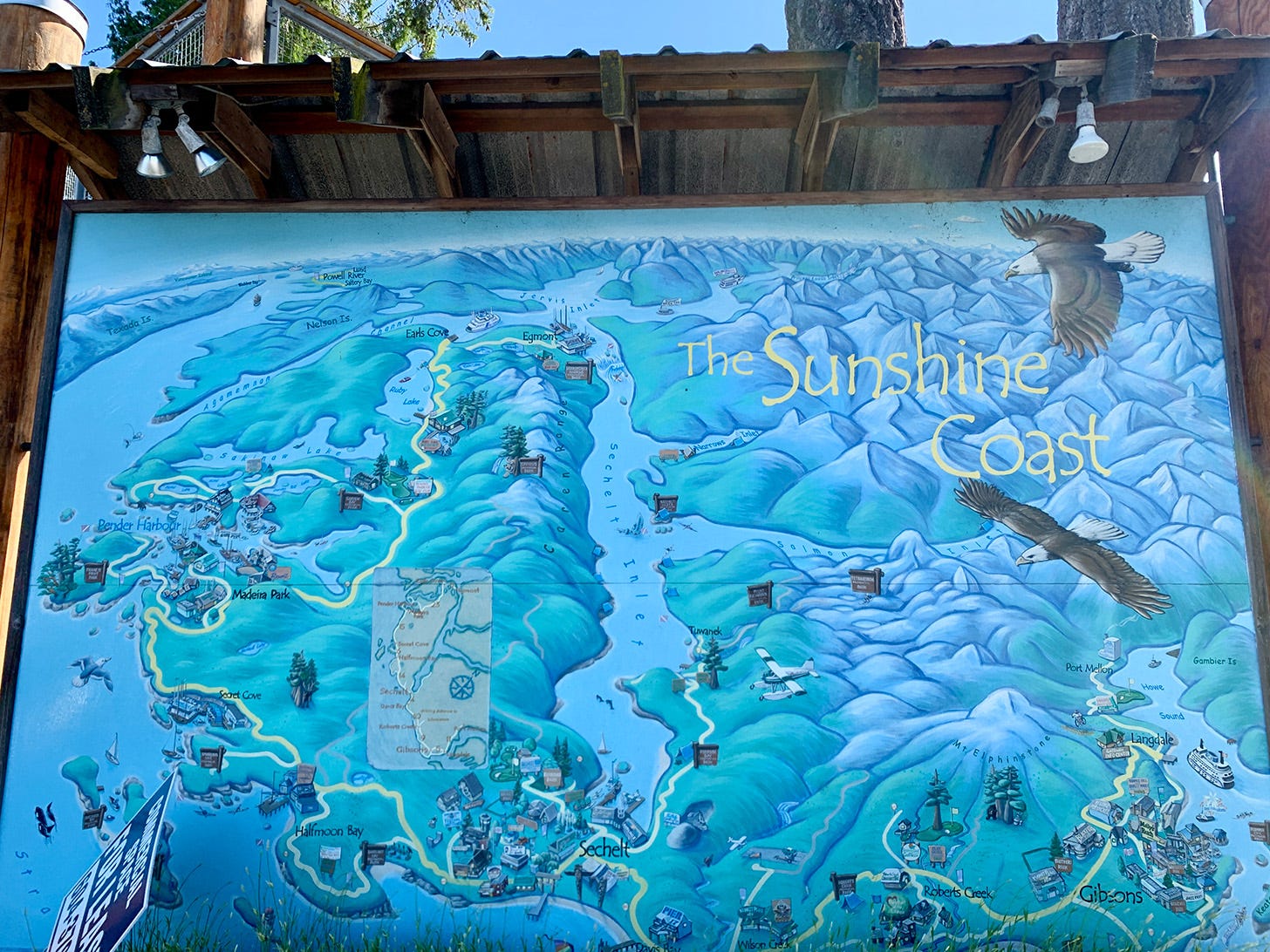 Photo of a mural map of the Southern Coast