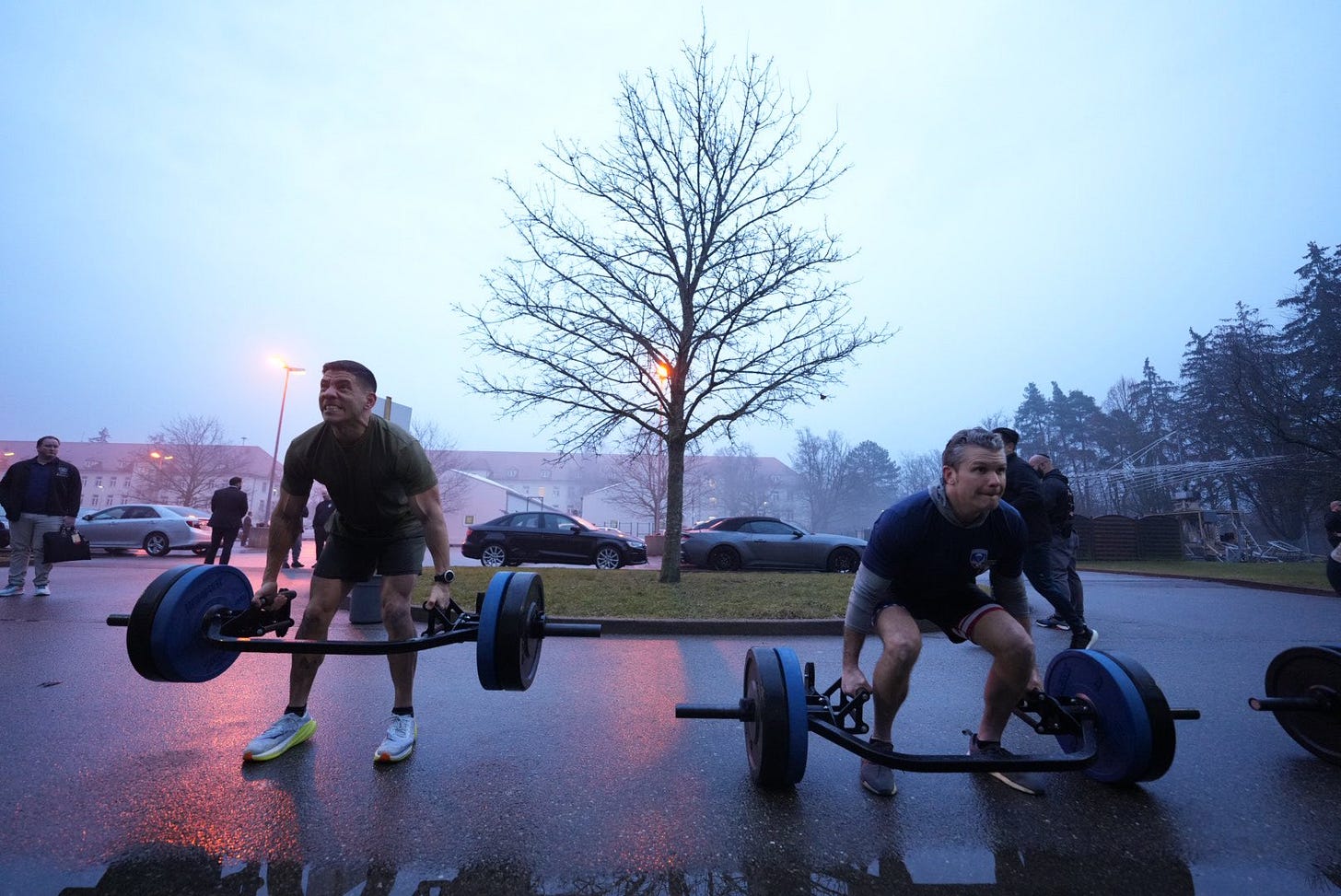 Secretary of Defense Pete Hegseth PT session with 1/10 SFG in Stuttgart, Germany.