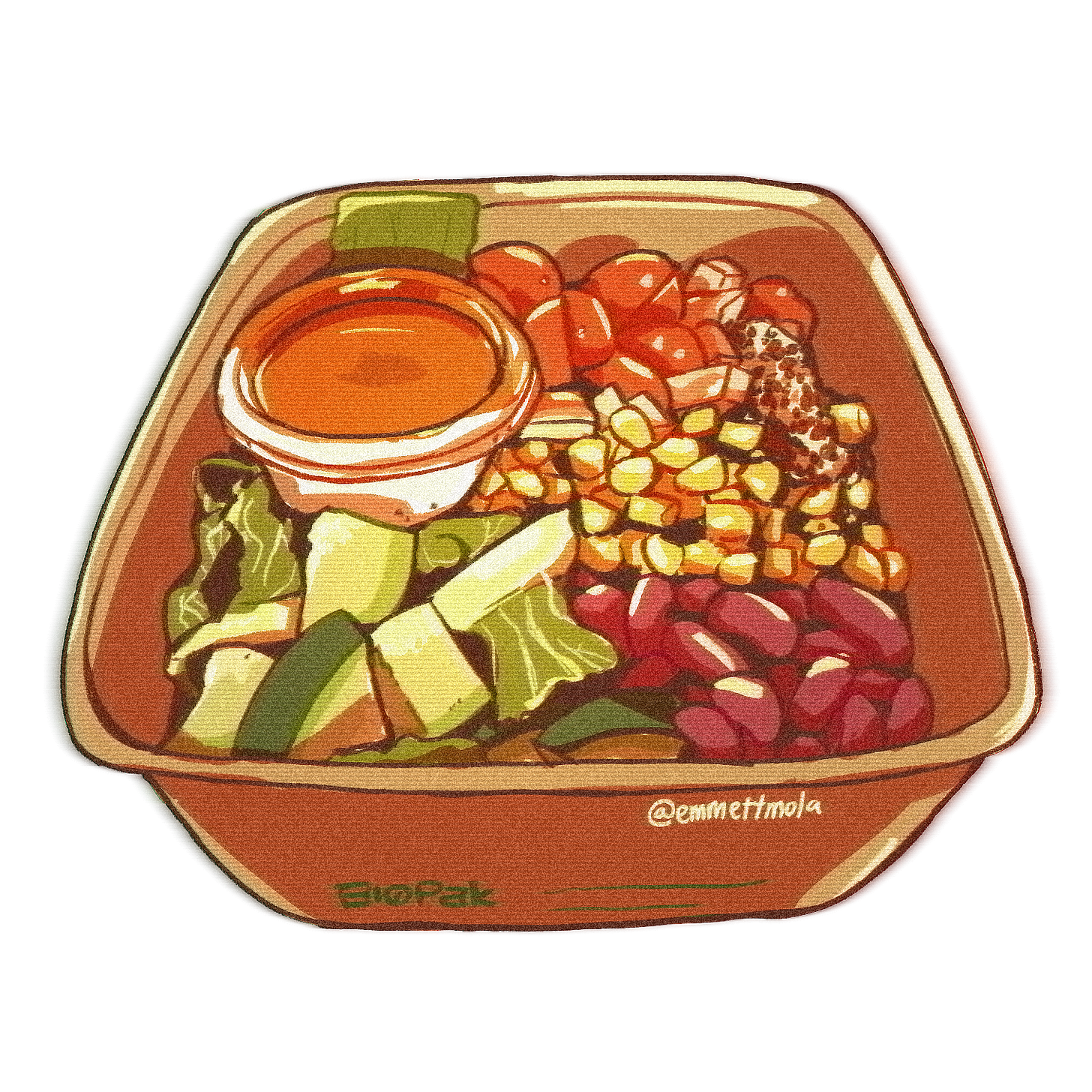 illustration of umixed spicy southwest salad