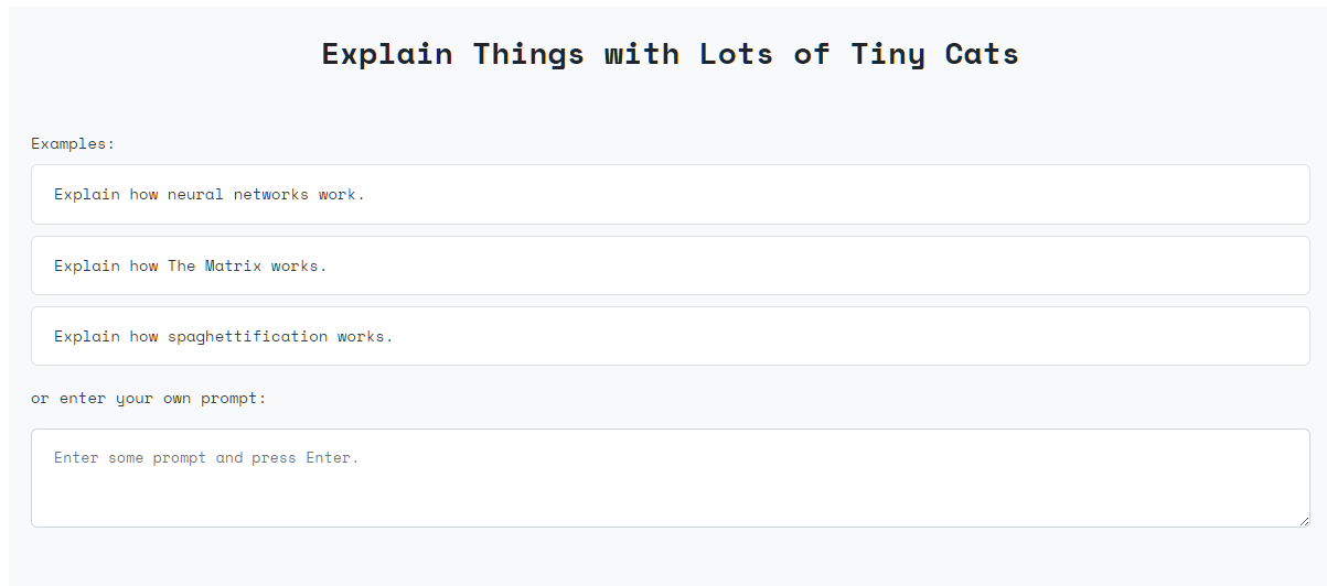 Explain Things with Lots of Tiny Cats Starter App