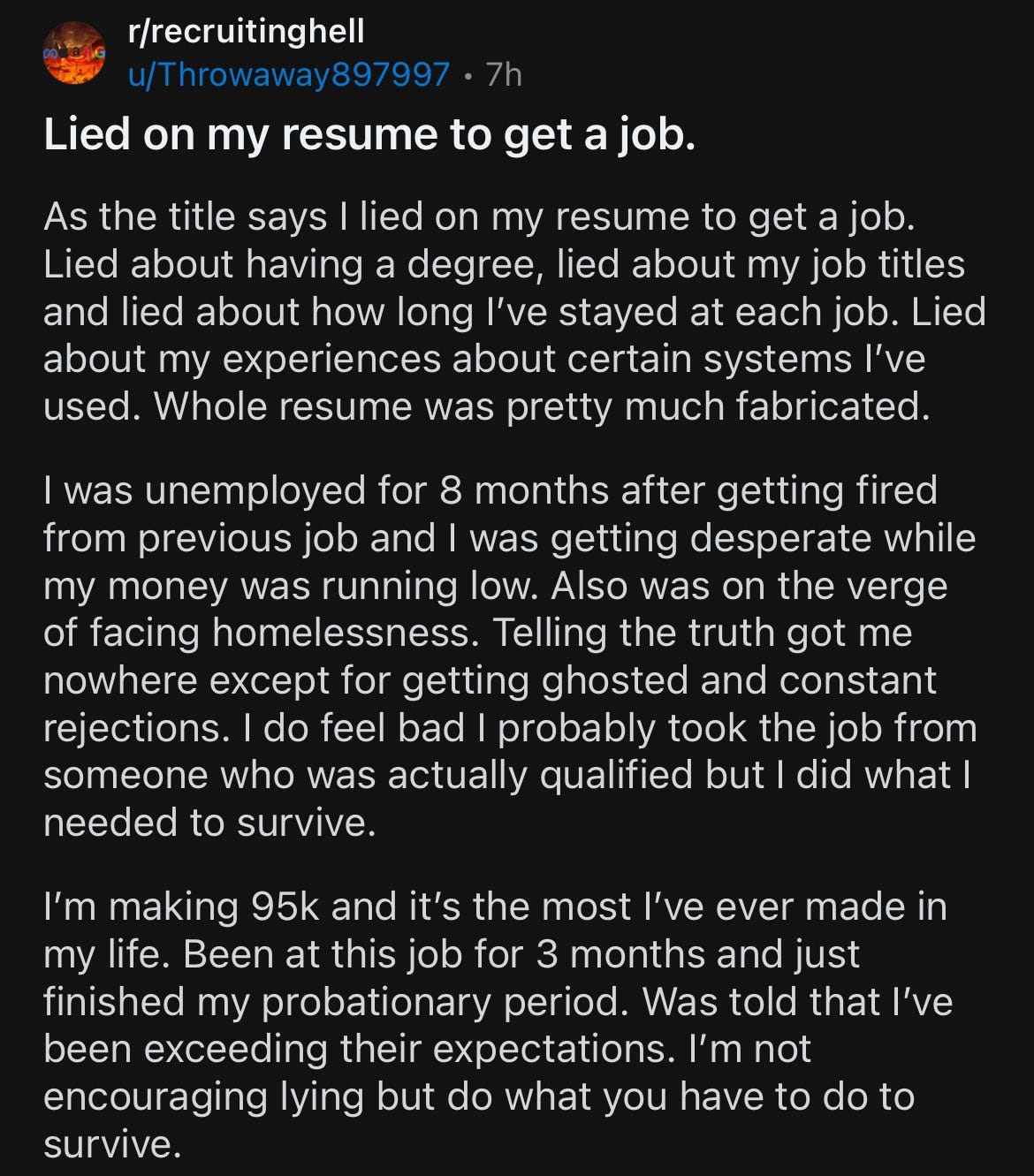 lied on my resume