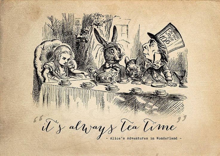 Alice In Wonderland Print 'Tea Time' By I am Nat | Alice and wonderland  quotes, Alice in wonderland print, Alice in wonderland