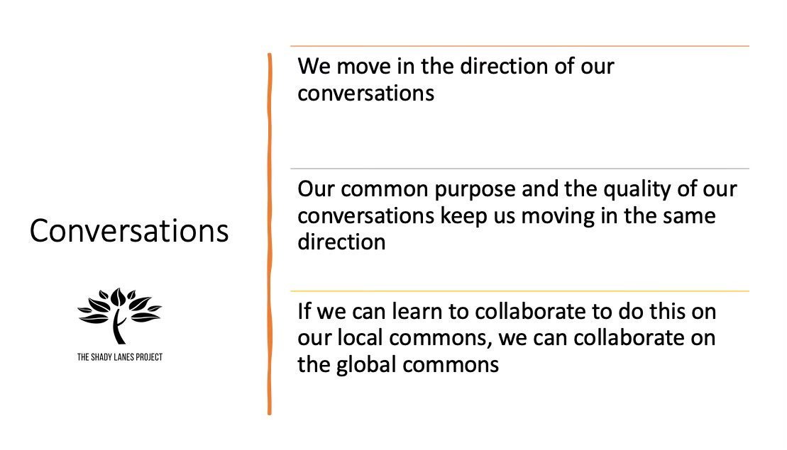 Slide: We move in the direction of our conversations