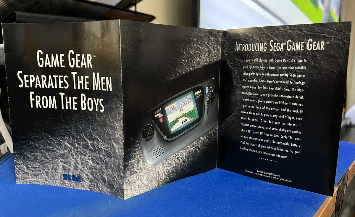 Sega Game Gear Insert/Advertisement Separates The Men From The Boys 1991  Vintage