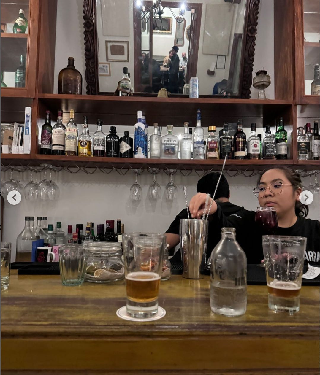 Bartender making a drink at Casa Rebara