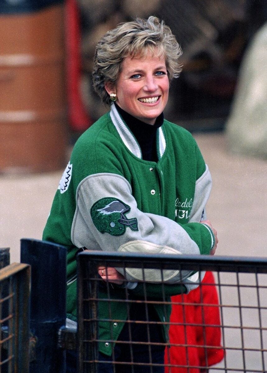 AUTHENTIC Mitchell & Ness Philadelphia Eagles Princess Diana Kelly Green  Jacket | eBay
