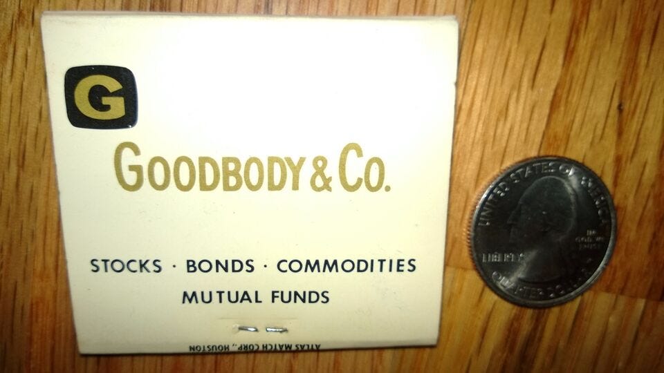 Vintage " GOODBODY & CO." Houston.Unused Matchbook Made in USA | eBay