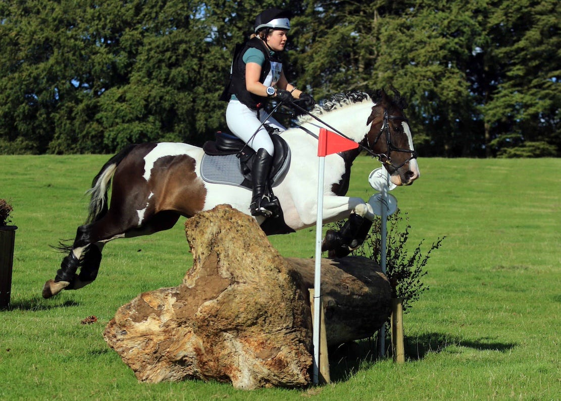 Caption/Description: Kaiti McCann and Boyher Cookies N Creme winning EI90 at Loughanmore