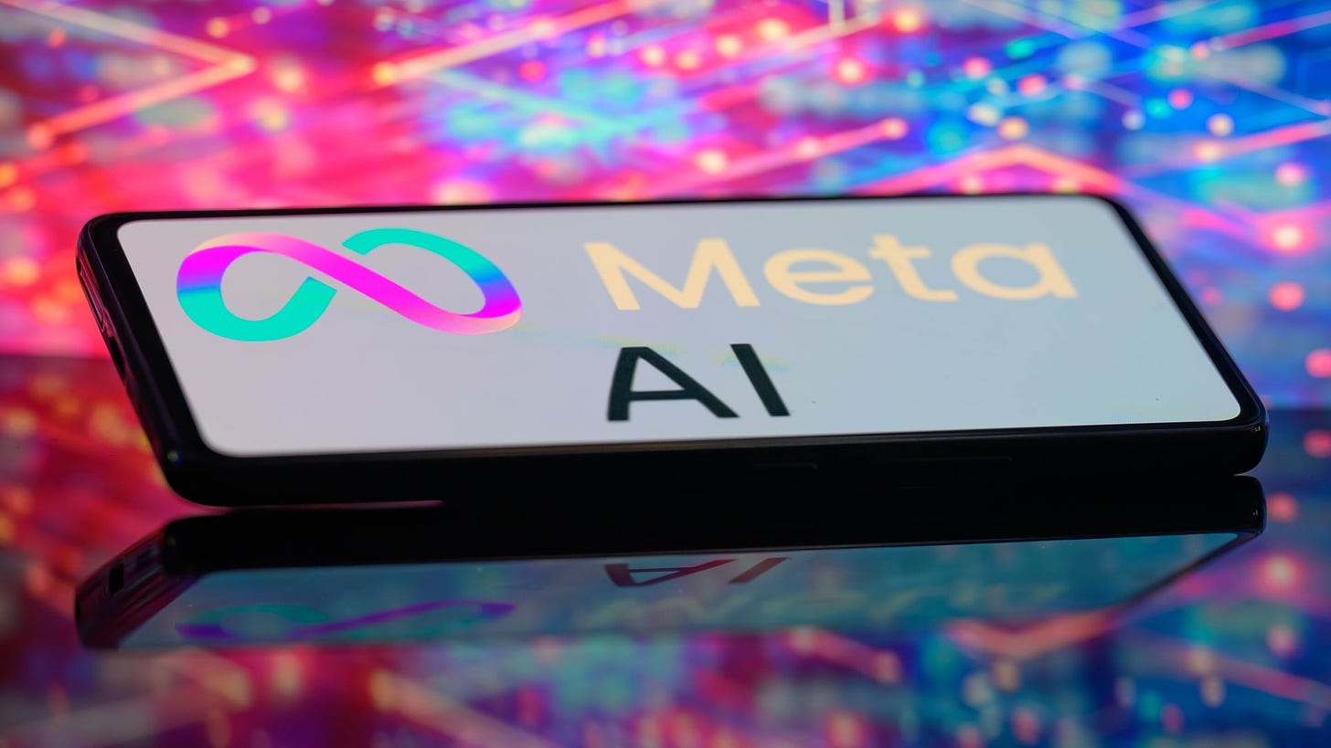 The Meta AI logo is being displayed on a smartphone in this photo illustration in Brussels, Belgium, on June 10, 2024. (Photo Illustration by Jonathan Raa/NurPhoto via Getty Images)