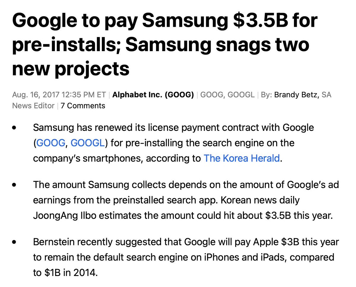 Google to pay Samsung $3.5B...
